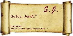 Solcz Jenő névjegykártya