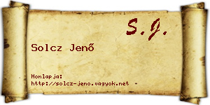 Solcz Jenő névjegykártya