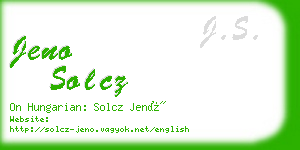 jeno solcz business card